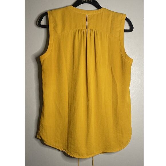 Anthropologie Maeve Size 8 Blouse Lace Up Front Floral Embroidered Sleeveless - Picture 6 of 8